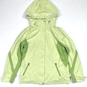 ZeroXposur Hooded Rain Coat Women’s Small Green Full Zip Jacket